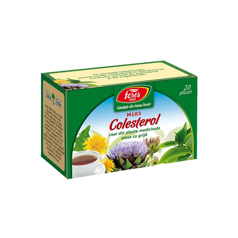 Ceai Colesterol Fares - 20 Plicuri, Sprijină Metabolismul Lipidelor