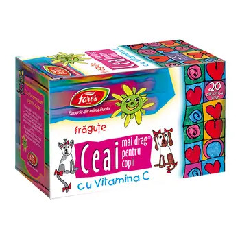 Ceai pentru Copii Fares cu Vitamina C - 20 Plicuri, Protejează Imunitatea