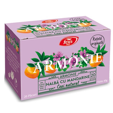 Ceai nalbă și mandarine Armonie, 20 plicuri, Fares