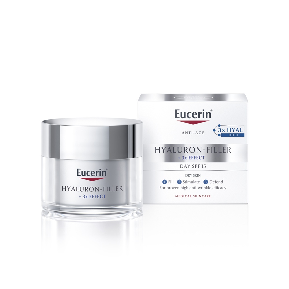 Cremă de zi pentru ten uscat SPF 15 Eucerin Hyaluron-Filler, 50 ml
