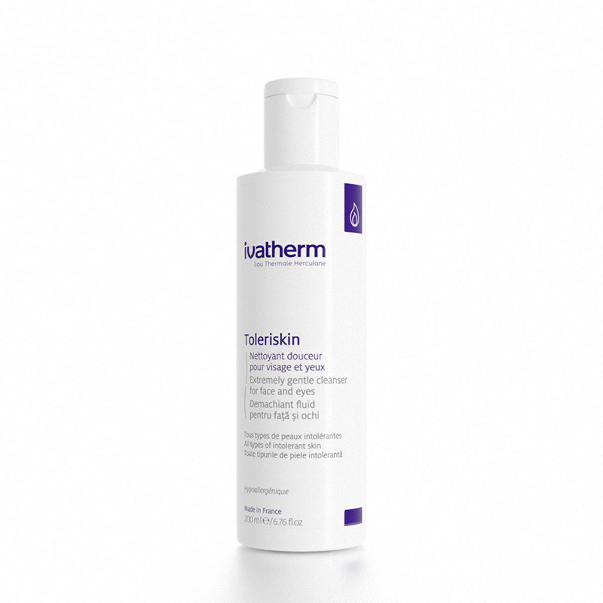 Demachiant fluid pentru fata si ochi toleriskin, 200 ml, ivatherm