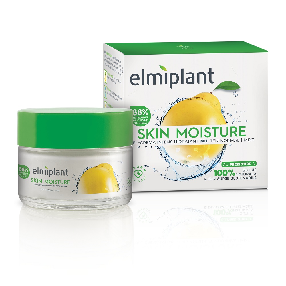 Elmiplant Skin Moisture Gel-Cremă Intens Hidratant de Zi pentru Ten Normal și Mixt, 50 ml