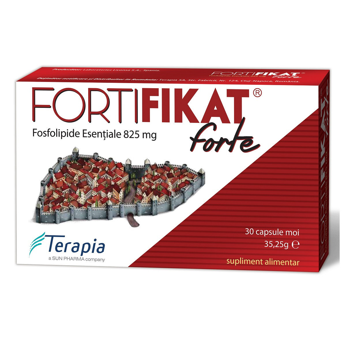 Fortifikat Forte 825 mg Fosfolipide Esențiale pentru Ficat, 30 capsule, Terapia