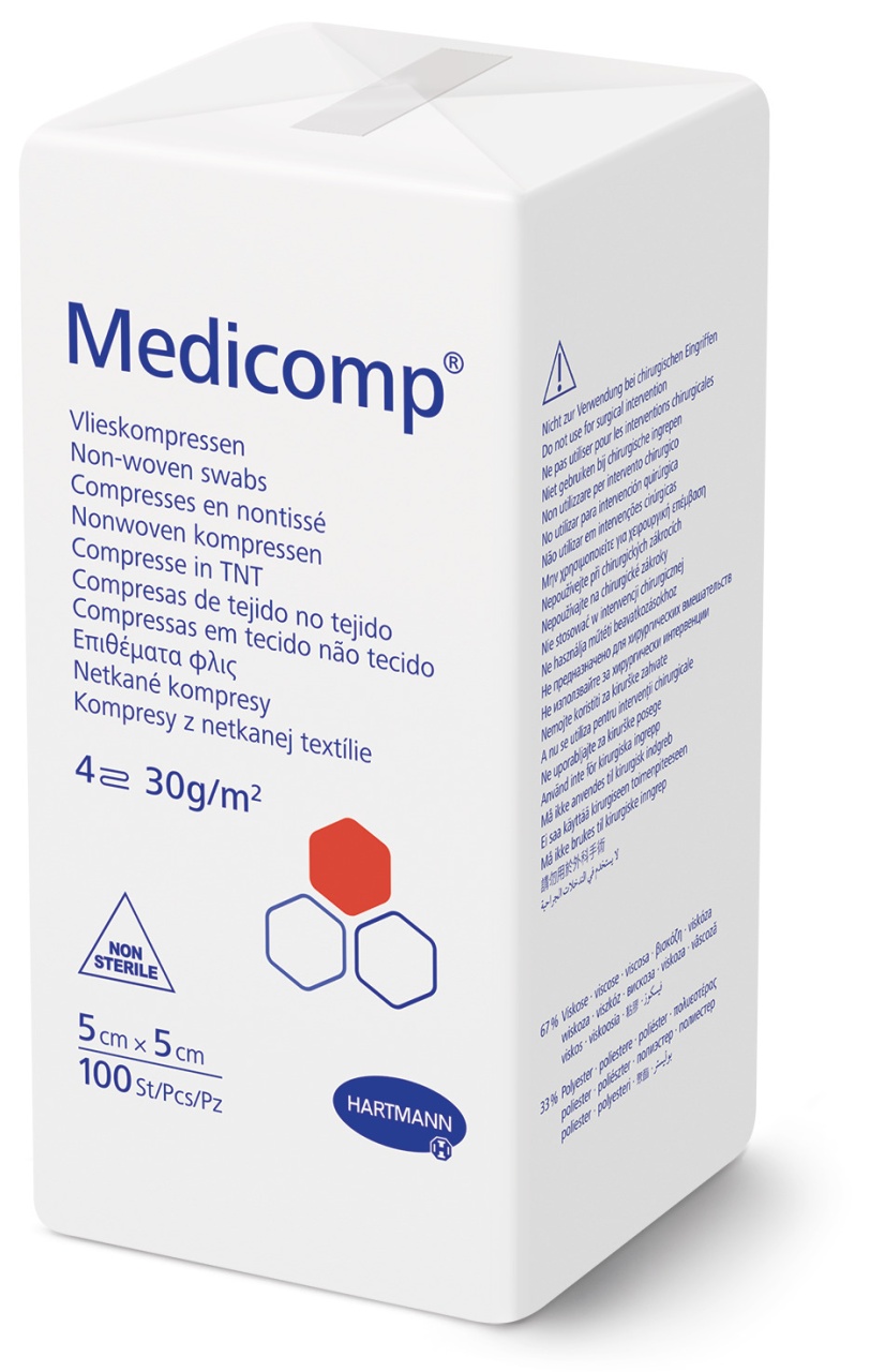 Hartmann Medicomp Extra  Comprese netesute 5x5 cm, 4 straturi, 100 bucati