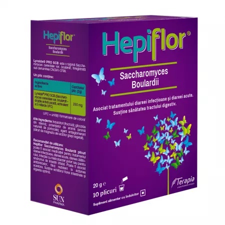 Hepiflor saccharomyces boulardii, 10 plicuri – terapia