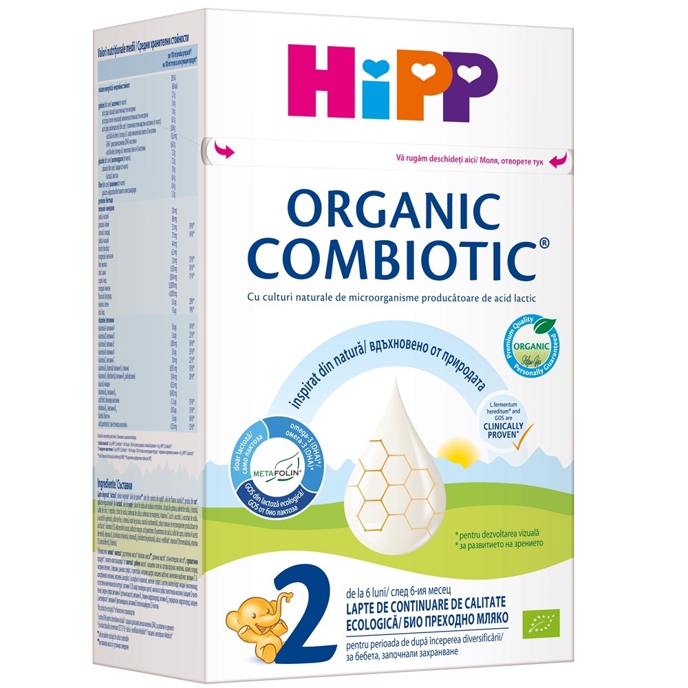 HiPP Organic Combiotic 2 Lapte Praf de Continuare, de la 6 luni, 800 g