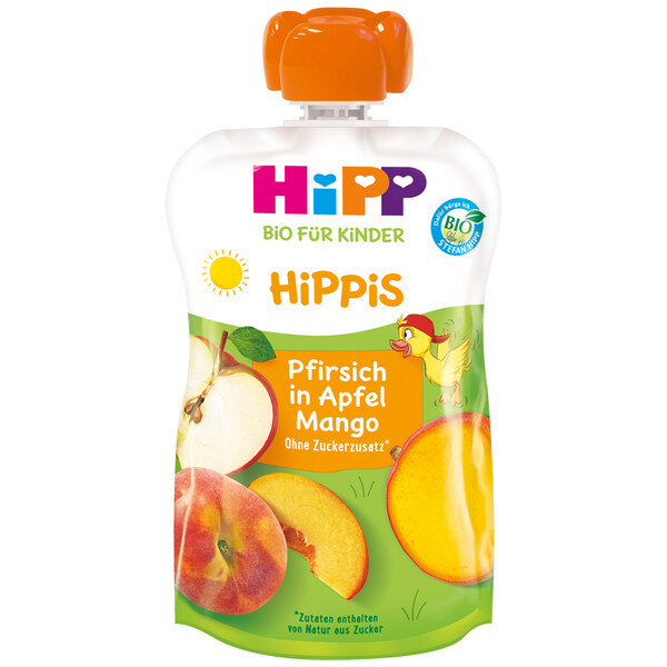 HIPPIS ECO piure fructe piersica, mar, mango x100g