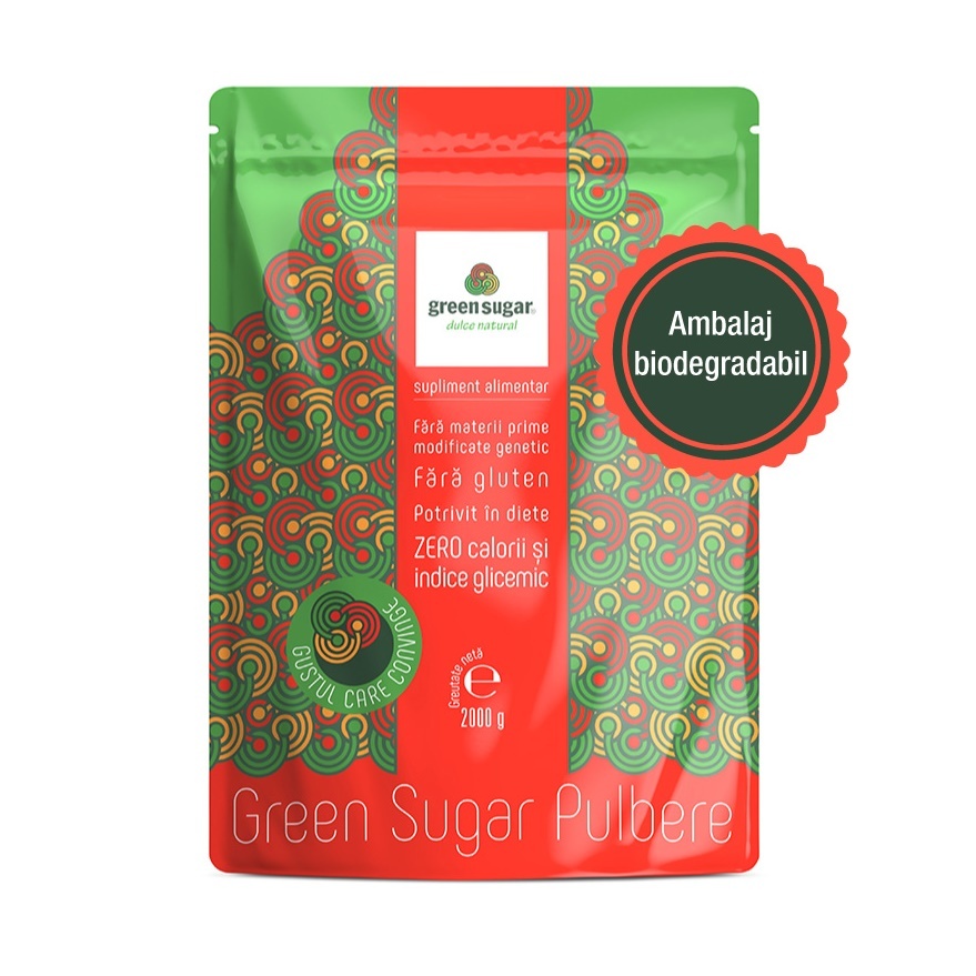 Îndulcitor pulbere Green Sugar, 2000 g, Laboratoarele Remedia