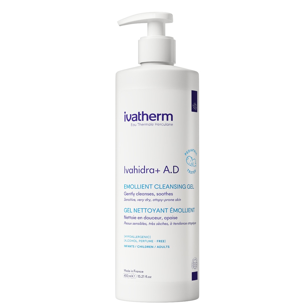 Ivatherm Ivahidra+ A.D Gel de Spălare Emolient, 450 ml