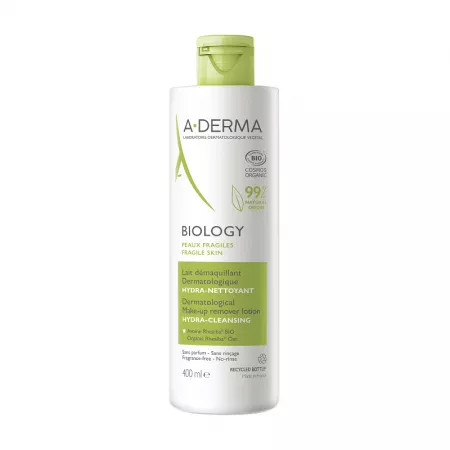Lapte demachiant hidratant biology, 400 ml, aderma