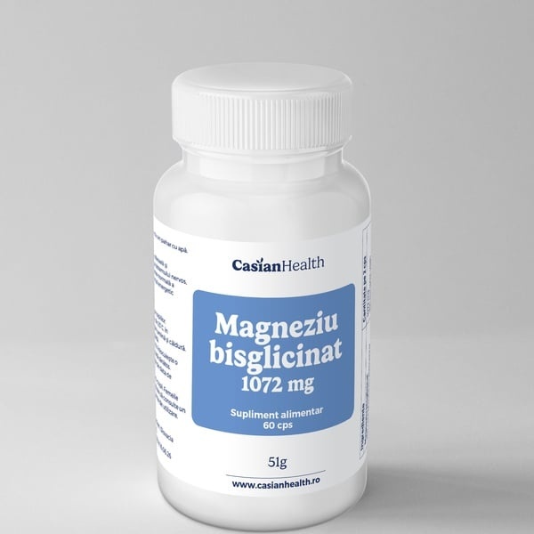 Magneziu bisglicinat 1072 mg, 60 capsule vegetale, Casian Health