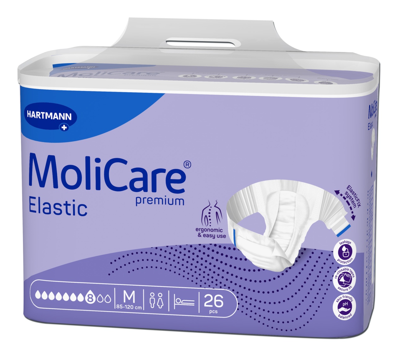 MoliCare Premium Elastic Scutece adulti M, 26 bucati 8 picaturi, Hartmann