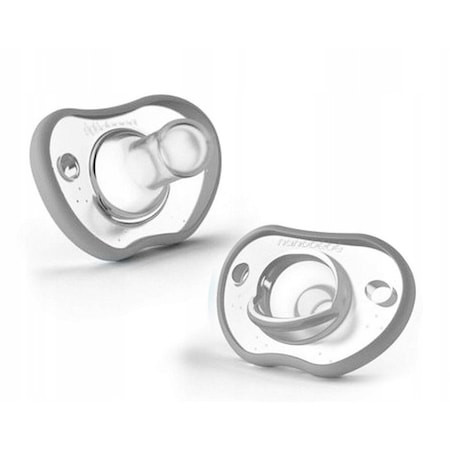 Nanobebe suzete din silicon flexibile 3luni+ x 2buc, gri