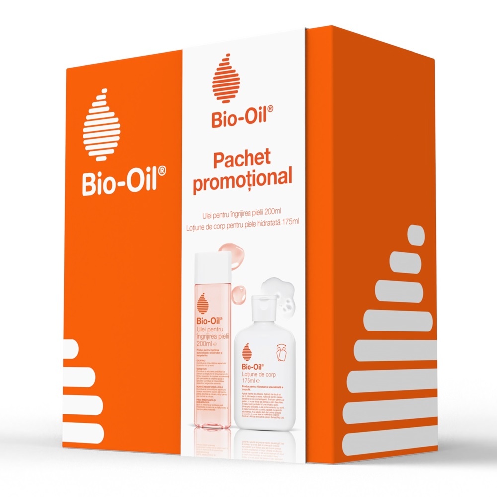 Pachet Ulei pentru ingrijirea pielii, 200 ml + Lotiune de corp, 175 ml, Bio-Oil