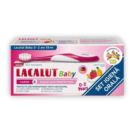 Pastă de dinți Lacalut Baby 55 ml + Periuță de dinți, 1 bucată, Lacalut