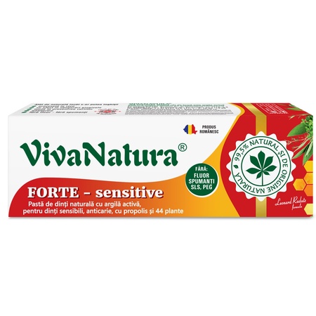 Pastă de dinți naturală cu argilă și propolis Forte, 50 ml, Vivanatura
