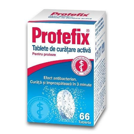 Protefix Tablete de Curățare pentru Proteză Dentară - 66 tbl, QUEISSER PHARMA