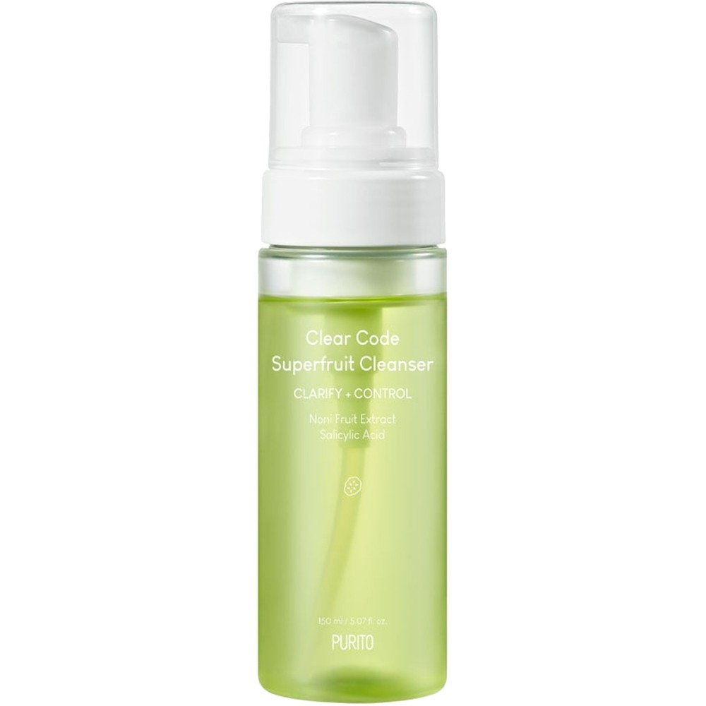 Purito Clear Code Superfruit Cleanser spuma de curatare cu acid salicilic, 150 ml