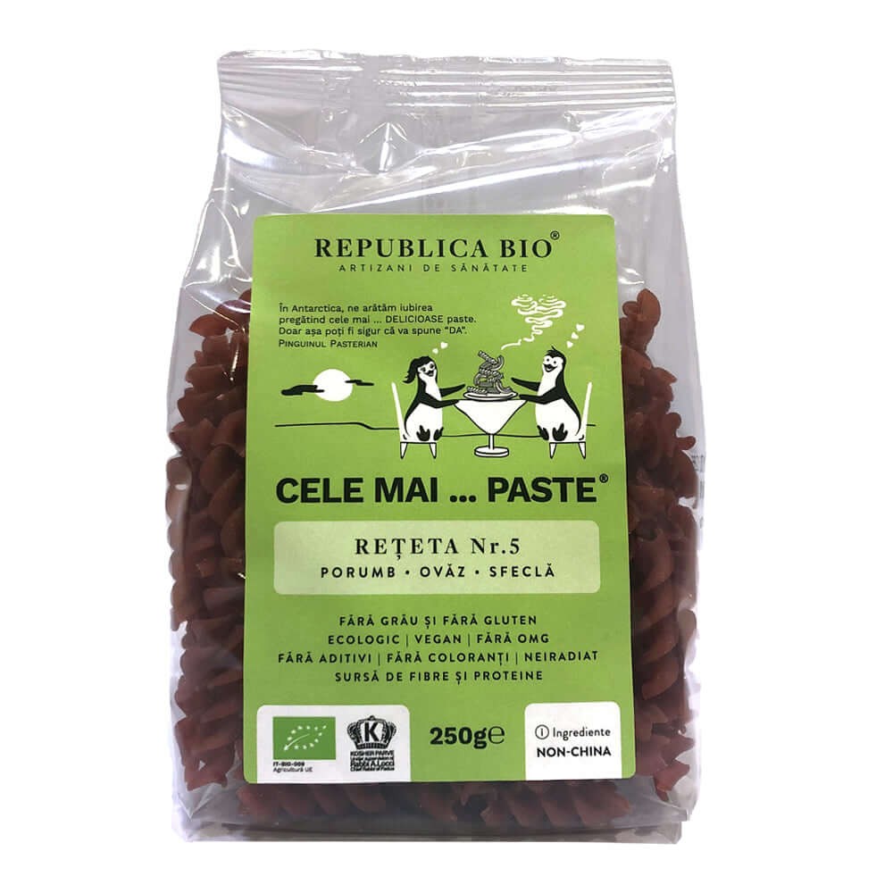 Republica BIO Cele mai...paste Reteta 5 din porumb, ovaz si sfecla, eco, fara gluten, 250 g