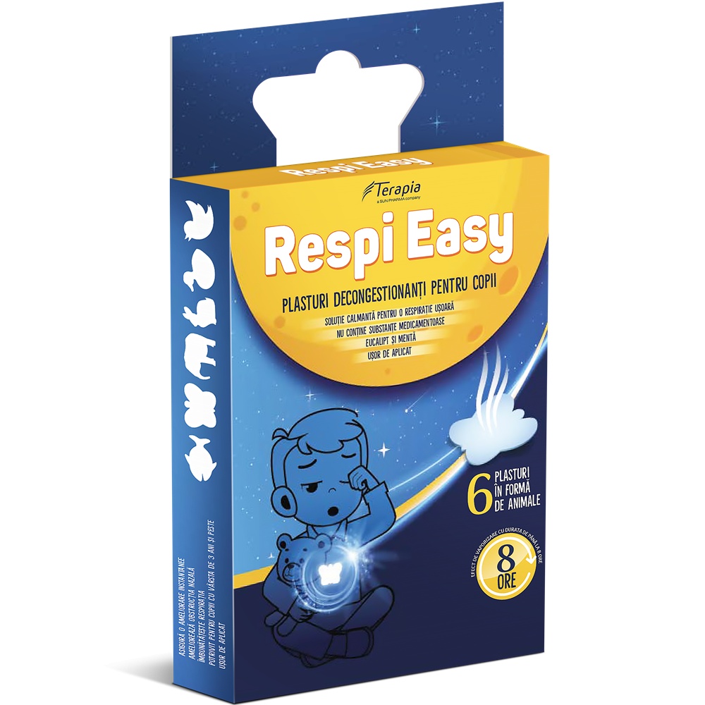 Respi Easy Plasturi Decongestionanți pentru Copii, 6 bucăți
