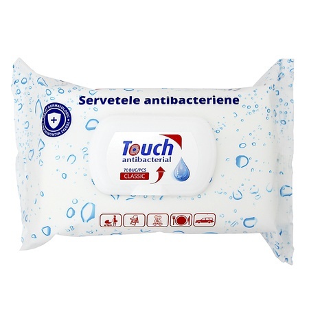 Șervețele umede antibacteriene Classic, 70 bucăți, Touch