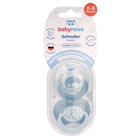 Suzete multicolore cu Inel, 0-6 luni, 2 bucăți, Diverse Culori, Baby Nova