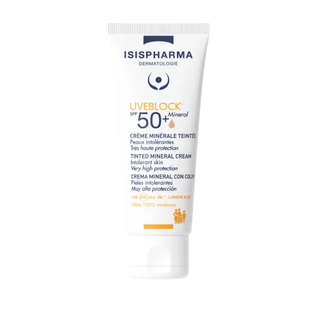 UVEBLOCK SPF 50+ Tinted Mineral Cream Protectie solara minerala nuantatoare pentru piele sensibila 40 ml, IsisPharma