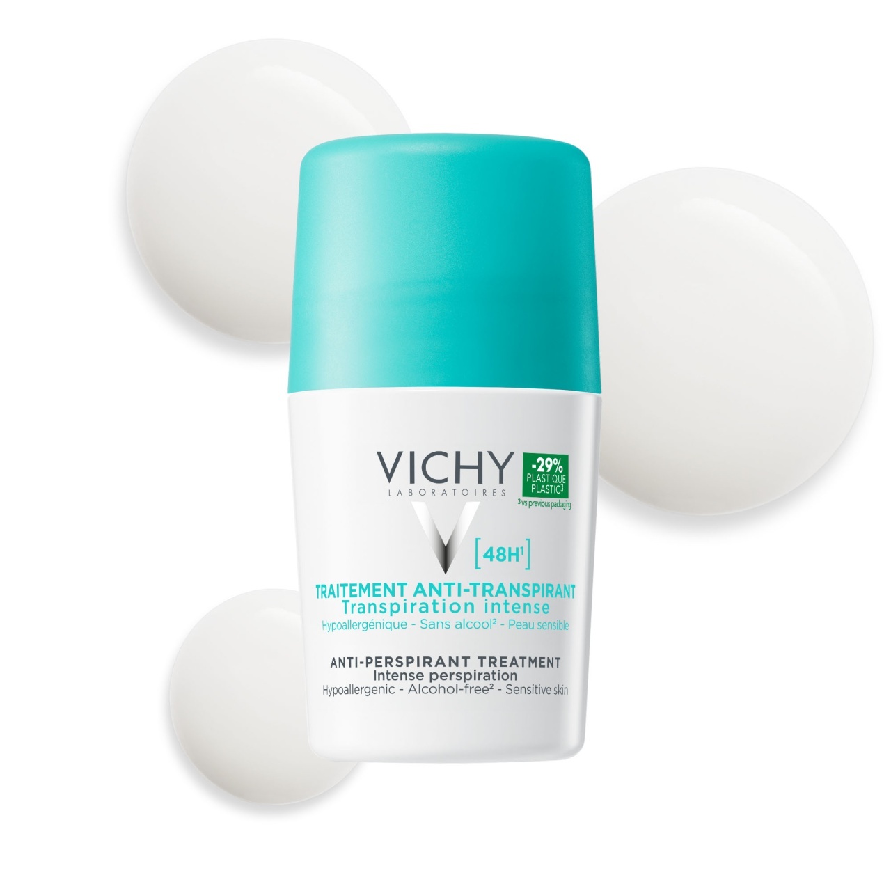 Vichy antiperspirant roll-on eficacitate 48h pentru transpiratie intensa, 50 ml