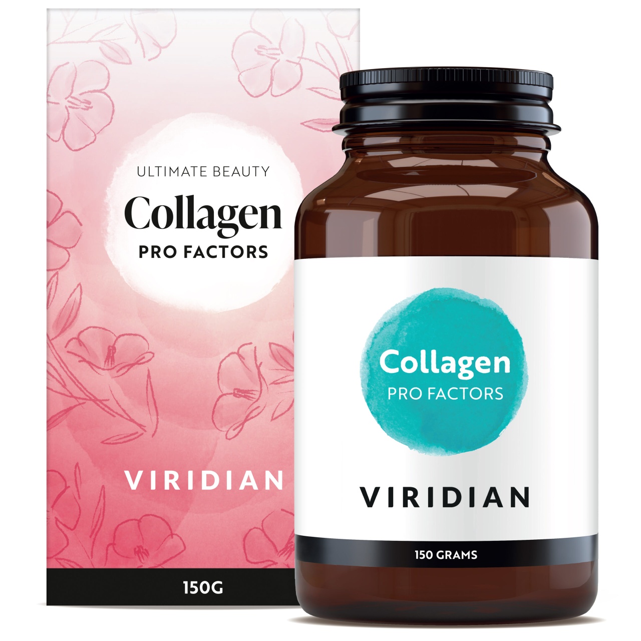 Viridian Ultimate Beauty Collagen Pro Factors, pulbere vegana, 150 g