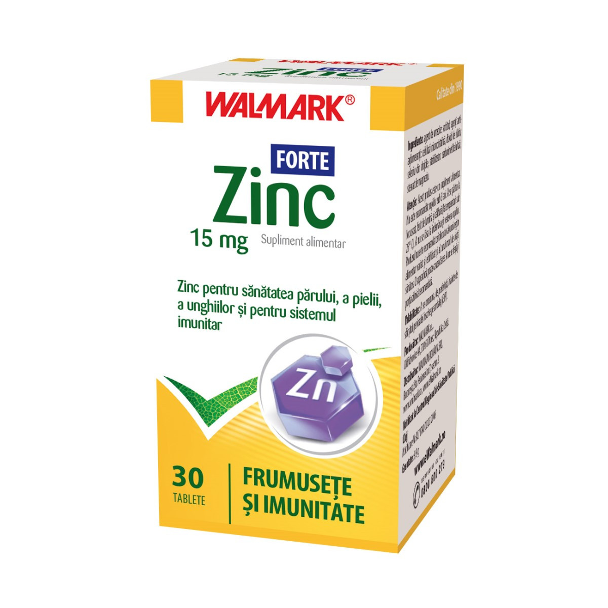 Zinc Forte 15mg Walmark - 30 Tablete pentru Imunitate și Sănătate