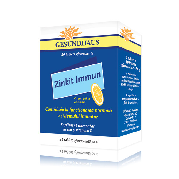 Zinkit immun, 20 tablete efervescente, worwag pharma