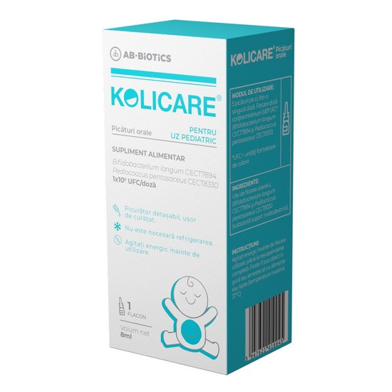 AB-Biotics Kolicare picaturi orale cu probiotice pentru sugari, 8 ml