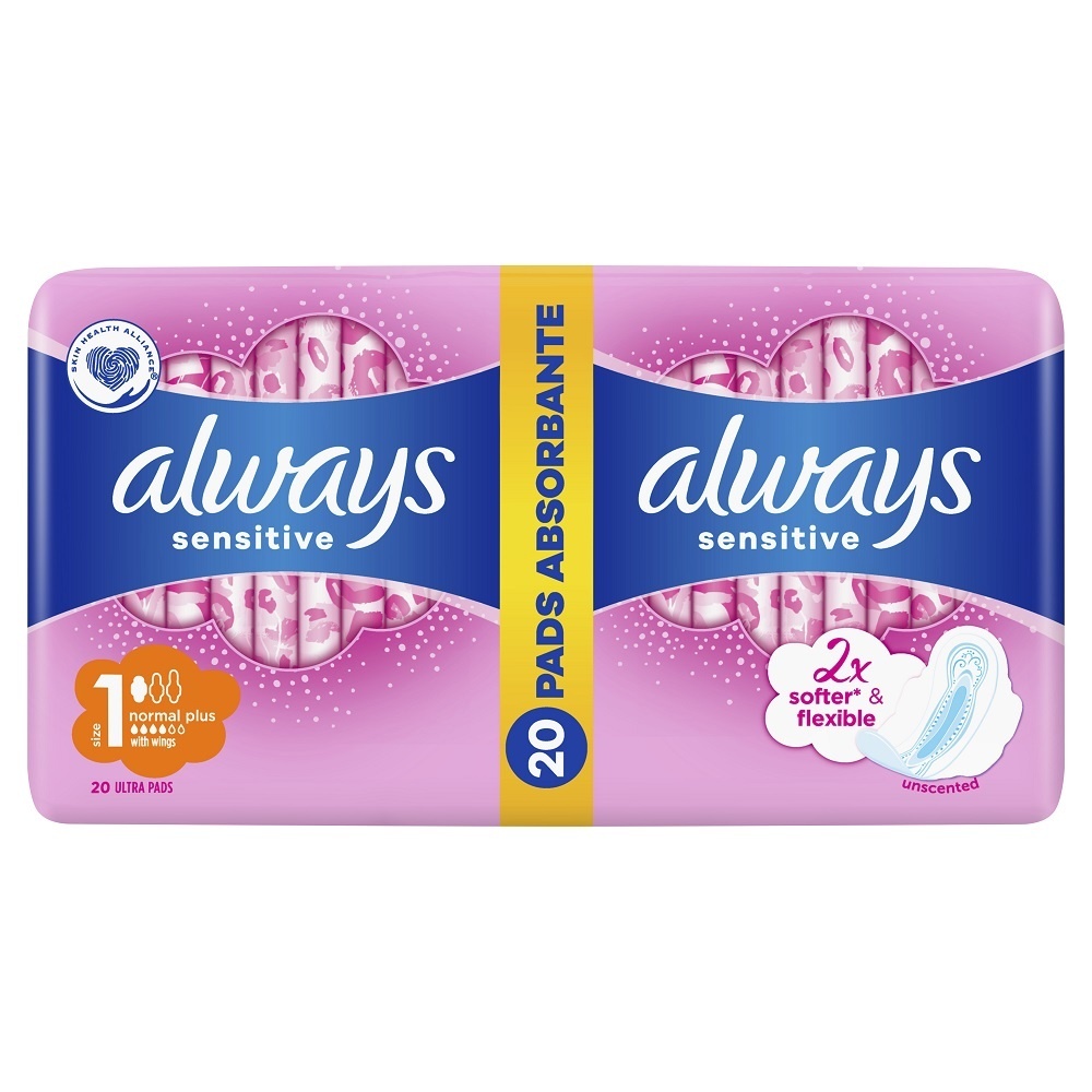 Always Ultra Sensitive Normal Plus Duo Pack Absorbante, 20 bucăți