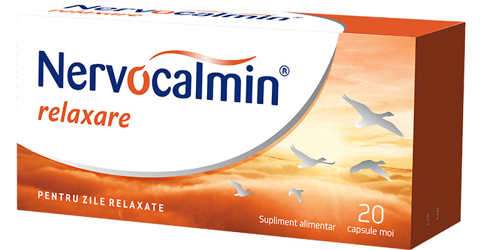 Biofarm Nervocalmin Relaxare cu valeriana, floarea pasiunii, roinita si menta, 20 capsule moi