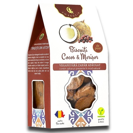 Biscuiti cu cocos și merișor, 130 g, Hiper Ambrozia