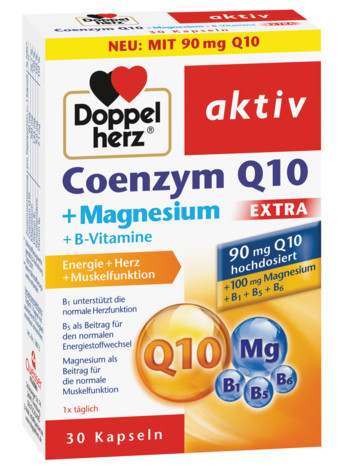 Coenzima q10 extra 90 mg + magneziu + b1 + b5 + b6, 30 capsule, doppelherz