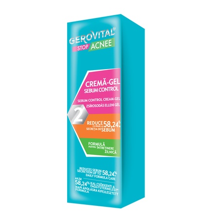 Cremă gel sebum control 2 Stop Acnee, 50 ml, Gerovital