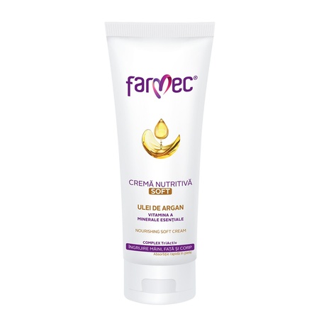 Cremă nutritive cu ulei de argan Soft, 150 ml, Farmec