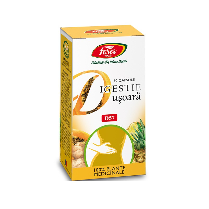 Digestie usoara, d57, 30 capsule, fares