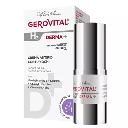 Gerovital H3 Derma+ crema antirid pentru conturul ochilor, 15 ml