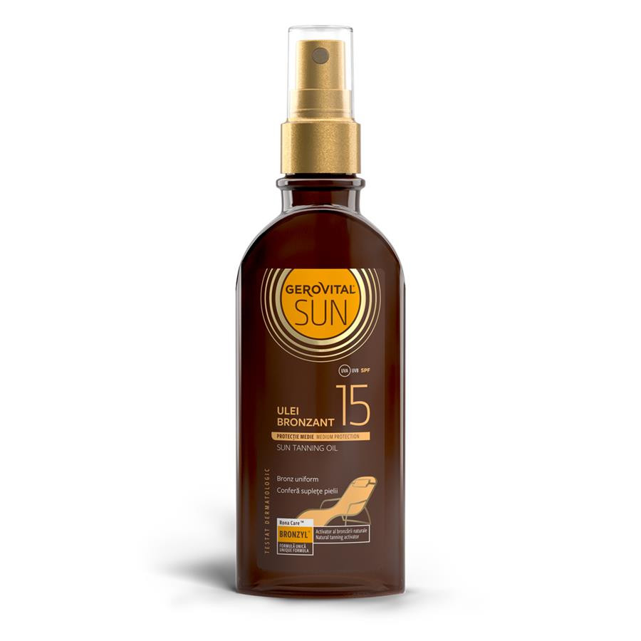 Gerovital sun ulei bronzant spf 15, 150ml, farmec