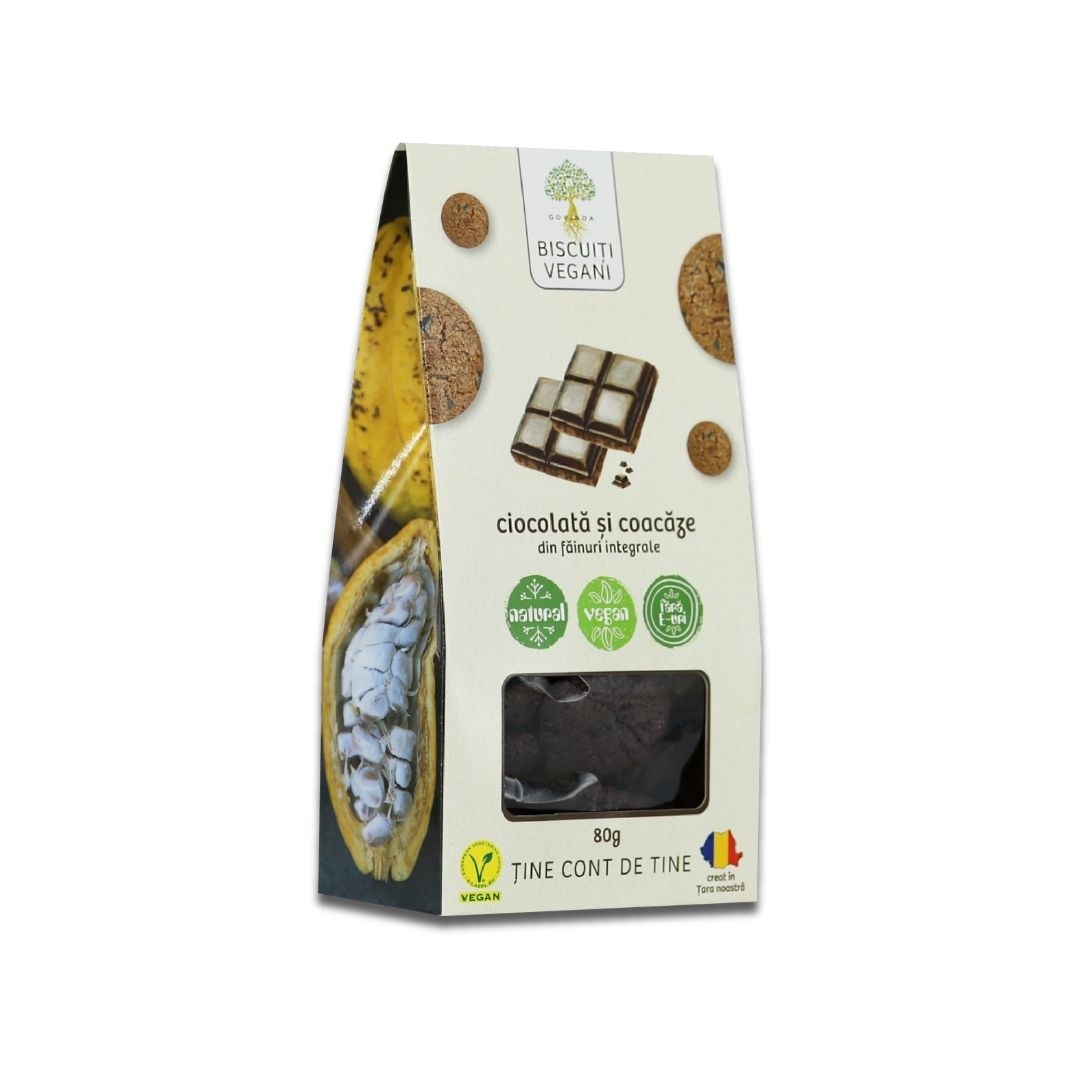 Govinda Biscuiți Vegani cu Ciocolată și Coacăze, 80 g