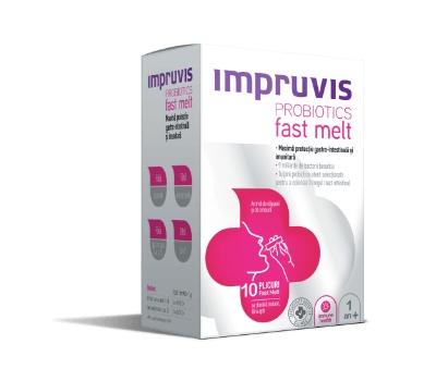 Impruvis Probiotics Fast Melt - Restabiliște Flora Intestinală în 10 Plicuri
