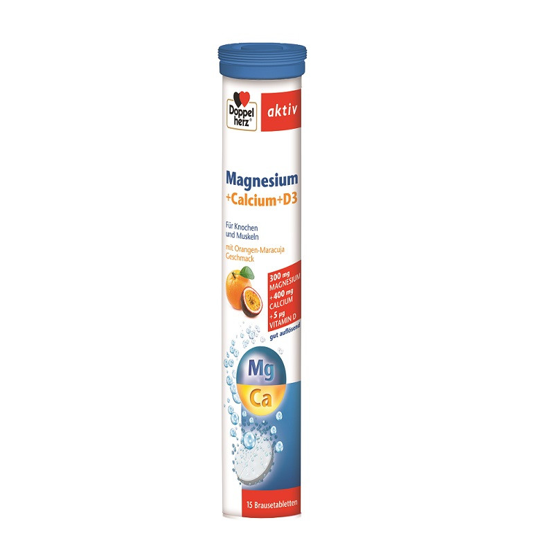 Magneziu+calciu+d3, 15 tablete efervescente, doppelherz