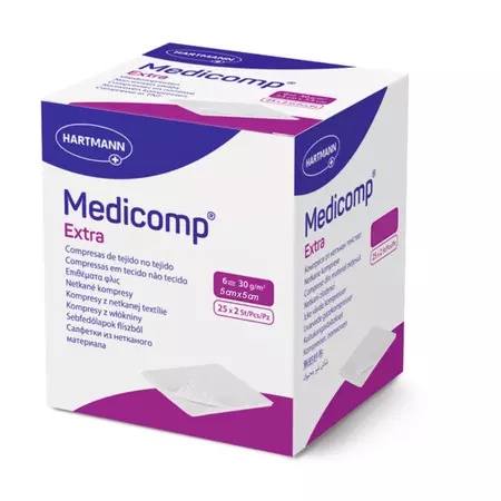 Medicomp Extra comprese sterile 5x5 cm, 25 buc Hartmann