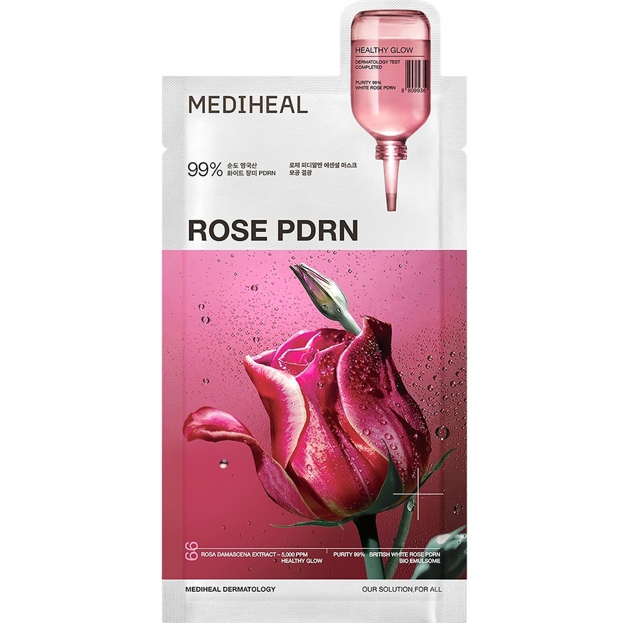 Mediheal Rose PDRN Essential Sheet Mask Healthy Glow, masca tip servetel, 24 ml