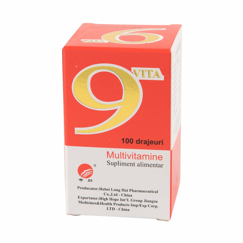 Multivitamine 9vita, 100 drajeuri, china