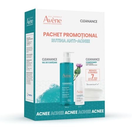 Pachet Anti-Imperfectiuni Cleanance Comedomed 30ml si Gel de Curatare 400 ml, Avene