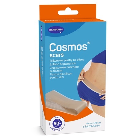 Plasturi pentru ingrijirea cicatricilor Cosmos Scars, 4 cm x 30 cm, 5 bucăți, Hartmann