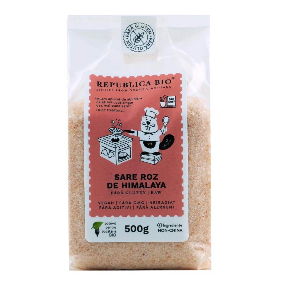 Republica BIO sare roz de Himalaya fina, fara gluten, 500 g